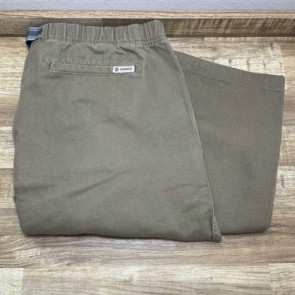 Gramicci G-Series Cotton Climbing Pants Integrated Belt Men's Large Khaki Tan